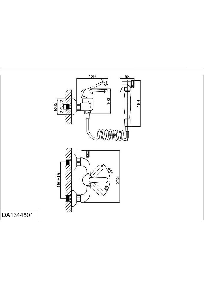 Гигиенический душ D&K Rhein Ambrosius DA1344501 купить в интернет-магазине сантехники Sanbest