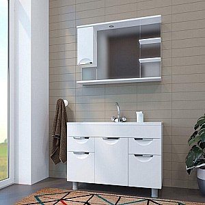 Зеркало со шкафом Mixline ЭТЬЕН 100 в ванную от интернет-магазине сантехники Sanbest