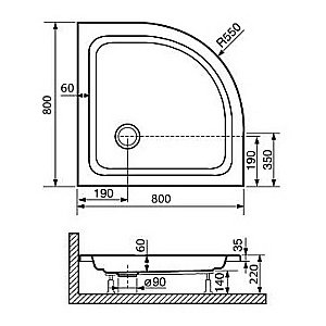 Душевой поддон RGW Acryl STYLE PL 16180488-11 80х80 белый купить в интернет-магазине Sanbest