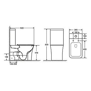 Унитаз напольный CeramaLux 1218-1A белый, безободковый, с бачком, с крышкой микролифт купить в интернет-магазине Sanbest