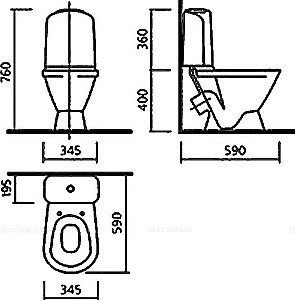 Унитаз-компакт Sanita luxe Classic Basic CSCSLCC01060611 с бачком, с крышкой микролифт, белый купить в интернет-магазине Sanbest