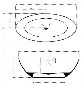 Ванна из искусственного камня ABBER Stein AS9625-1.6 160х75 белая матовая купить в интернет-магазине Sanbest