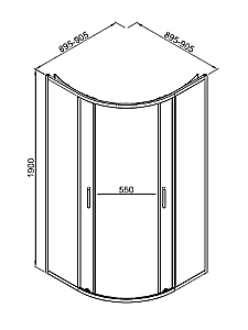Душевой уголок Good Door LITE 90х90 R-90-C-GM стекло прозрачное/профиль оружейная сталь матовая купить в интернет-магазине Sanbest