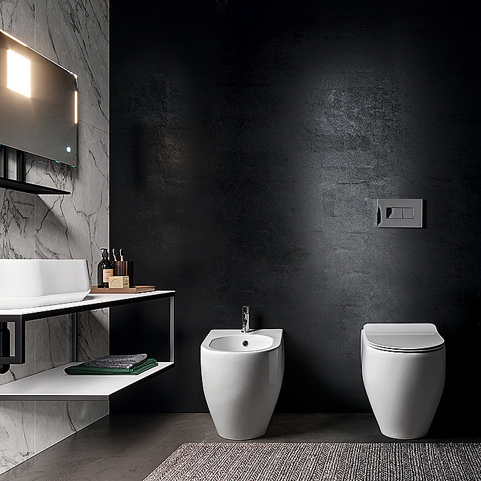 Унитаз приставной Kerasan Flo 3109 Белый, безободковый купить в интернет-магазине Sanbest