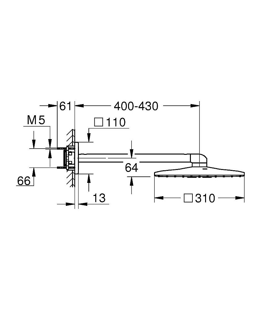 Верхний душ Grohe Rainshower SmartActive 26479000 купить в интернет-магазине сантехники Sanbest