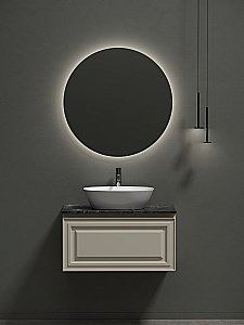 Тумба с раковиной Sancos Very 80 со столешницей, бежевая матовая для ванной в интернет-магазине Sanbest