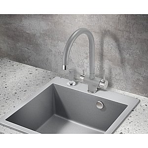 Смеситель для кухни Milacio Ultra MCU.554.GR серый металлик/хром купить в интернет-магазине сантехники Sanbest