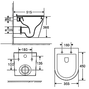 Унитаз подвесной Azario Teramo AZ-0053-UQ3-MB черный матовый, безободковый, с крышкой микролифт, слив торнадо купить в интернет-магазине Sanbest