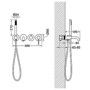 Смеситель для ванны Timo Saona 2314/17YSM золото матовое купить в интернет-магазине сантехники Sanbest