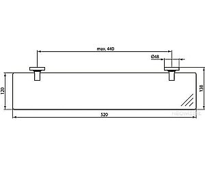 Полочка Ideal Standard IOM A9125AA 52 прозрачная купить в интернет-магазине сантехники Sanbest