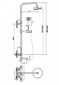 Душевая система Orange Thermo T02S3-911cr хром купить в интернет-магазине сантехники Sanbest