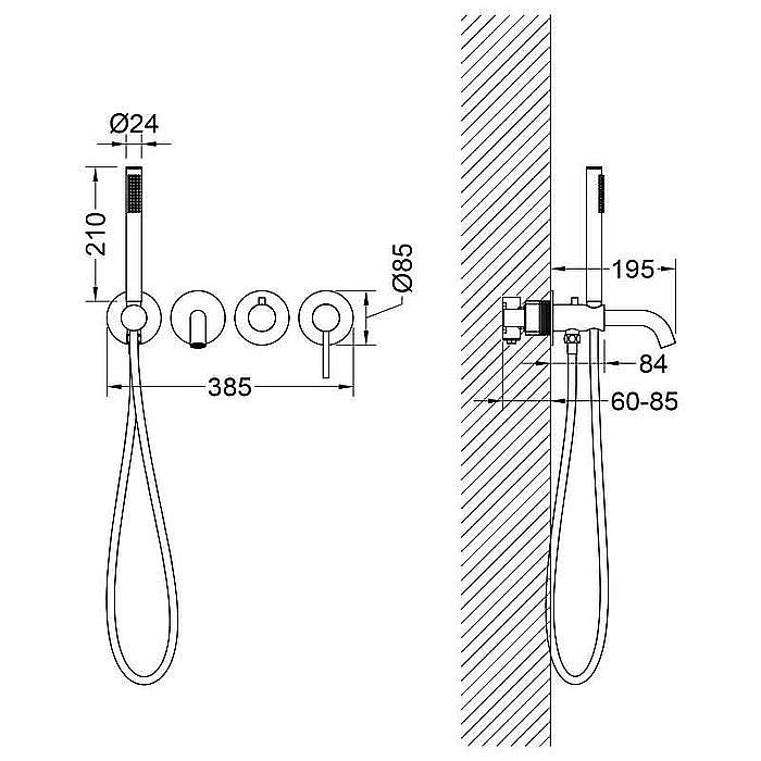 Смеситель для ванны Timo Saona 2314/17YSM золото матовое купить в интернет-магазине сантехники Sanbest