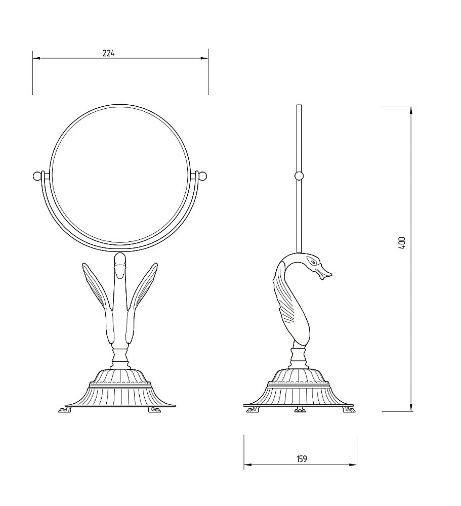 Зеркало косметическое Migliore LUXOR 26129 золото купить в интернет-магазине сантехники Sanbest