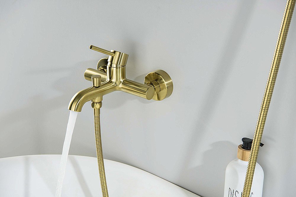 Смеситель для ванны Aquatek Европа AQ1349BG золото шлифованное купить в интернет-магазине сантехники Sanbest