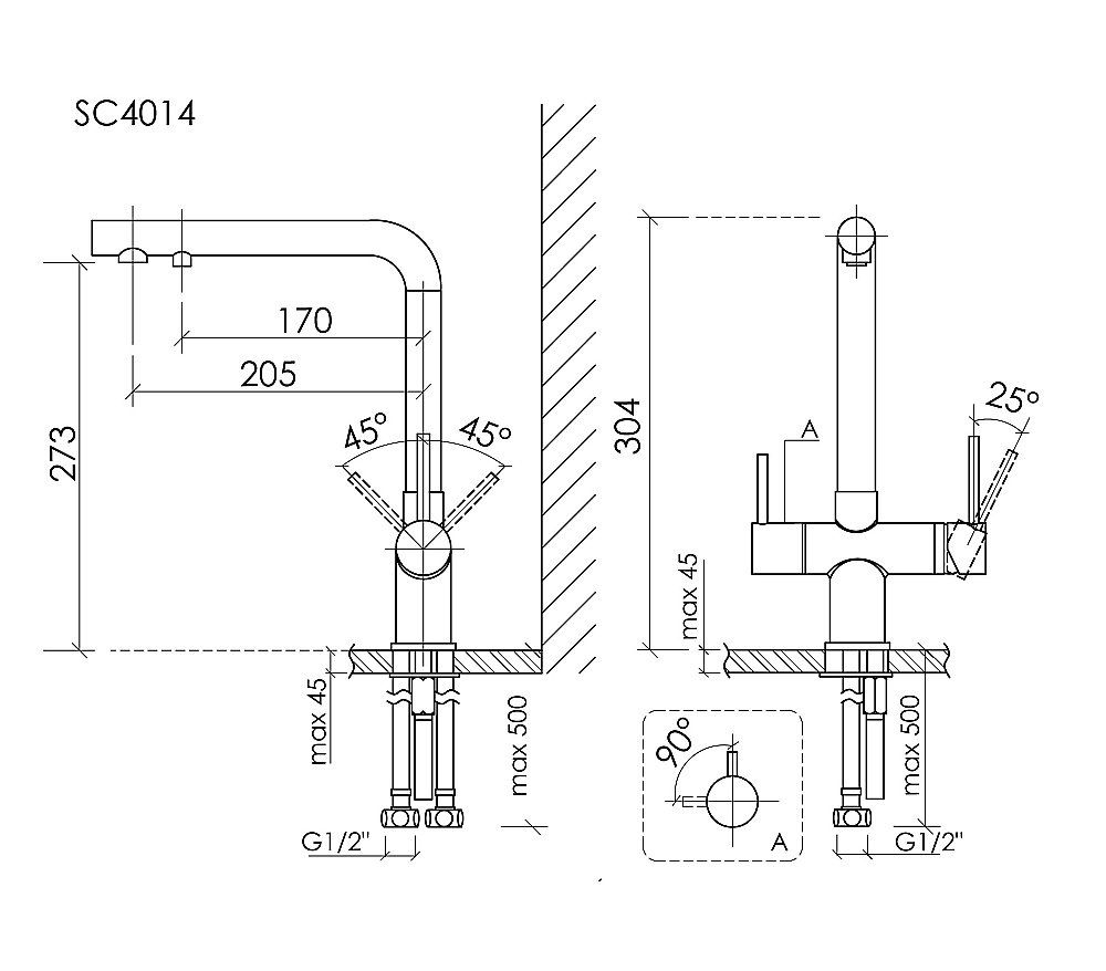 Смеситель для кухни Sancos Foster SC4014СH хром купить в интернет-магазине сантехники Sanbest