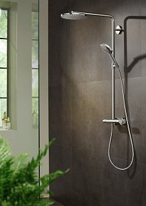 Душевая система Hansgrohe Raindance Select S Showerpipe 240 1jet PowderRain 27633000 купить в интернет-магазине сантехники Sanbest