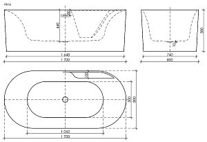 Ванна акриловая Sancos Omega FB16 170x80 купить в интернет-магазине Sanbest