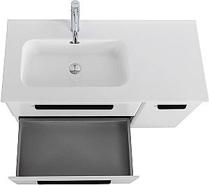 Тумба с раковиной Cezares ECO-CER-N 100 ECO-CER-N-1000-2C-1A-SO-BL белая глянцевая для ванной в интернет-магазине Sanbest