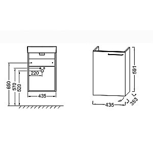Тумба с раковиной Jacob Delafon Odeon Rive Gauche 45 квебекский дуб для ванной в интернет-магазине Sanbest