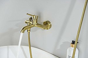 Смеситель для ванны Aquatek Европа AQ1349BG золото шлифованное купить в интернет-магазине сантехники Sanbest