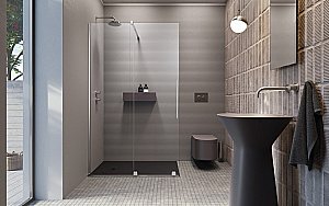 Душевое ограждение Radaway Furo Walk-in 160 10106838-01-01 стекло прозрачное/профиль хром купить в интернет-магазине Sanbest