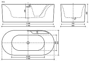Акриловая ванна Sancos Omega 170x80 FB16 белая купить в интернет-магазине Sanbest