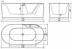 Акриловая ванна Sancos Omega 170x80 FB16 белая купить в интернет-магазине Sanbest