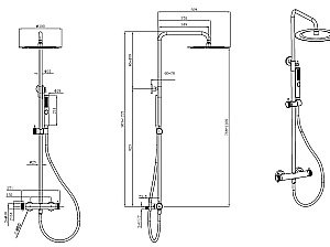 Душевая система Allen Brau Fantasy 5.11001-MG брашированный графит купить в интернет-магазине сантехники Sanbest