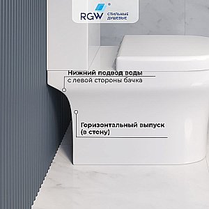 Унитаз напольный RGW SW-04 67420104-01 белый, безободковый, с бачком, с крышкой микролифт купить в интернет-магазине Sanbest