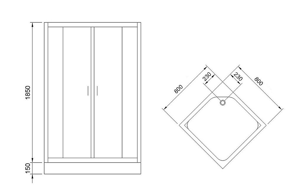 Душевой уголок Royal Bath RB80HP-Т-BL 80х80 прозрачный купить в интернет-магазине Sanbest