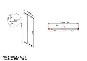 Душевой уголок Vincea Garda VSS-1G8011CLB 110x80 купить в интернет-магазине Sanbest