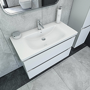 Тумба с раковиной Caprigo Forte 90 два ящика, бланж для ванной в интернет-магазине Sanbest