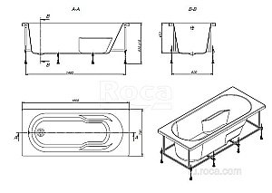 Ванна Roca Genova-N ZRU9302973 160x70 купить в интернет-магазине Sanbest