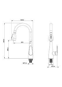 Смеситель для кухни с выдвижным изливом WONZON & WOGHAND, Белый матовый (WW-121E201B-MW) купить в интернет-магазине сантехники Sanbest