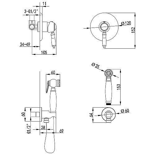 Гигиенический душ Lemark Villa LM4819C купить в интернет-магазине сантехники Sanbest