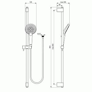 Душевой гарнитур Ideal Standard Ideal Evo B1763AA купить в интернет-магазине сантехники Sanbest