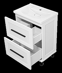 Тумба с раковиной Misty Модерн - 60 П-Мод07060-011Пр белая для ванной в интернет-магазине Sanbest