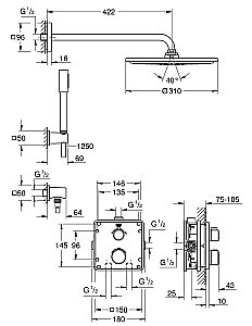 Душевая система Grohe Grohtherm 34730000 хром купить в интернет-магазине сантехники Sanbest