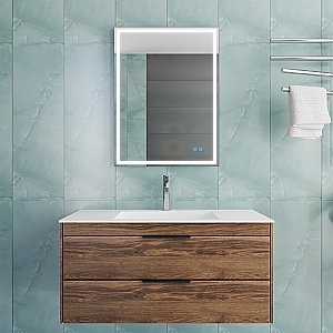 Тумба с раковиной Vincea Chiara 2D 100 VMC-2C2100CO/VCB-13100W тёмный дуб/раковина белая для ванной в интернет-магазине Sanbest