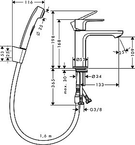 Смеситель для раковины Hansgrohe Rebris S 72215670 купить в интернет-магазине сантехники Sanbest
