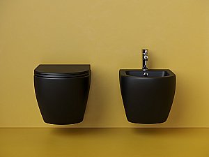 Унитаз подвесной Ceramica Nova Metropol CN4002TMB черный матовый, с крышкой микролифт, безободковый, слив-торнадо купить в интернет-магазине Sanbest