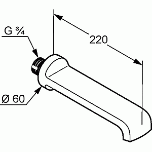 Излив для ванны Kludi Joop! 5550305 купить в интернет-магазине сантехники Sanbest