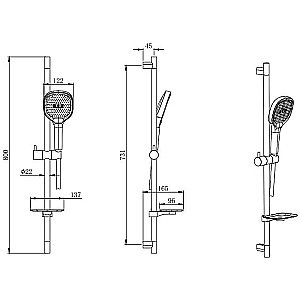 Душевой гарнитур Aquatek AQ2021CR хром купить в интернет-магазине сантехники Sanbest