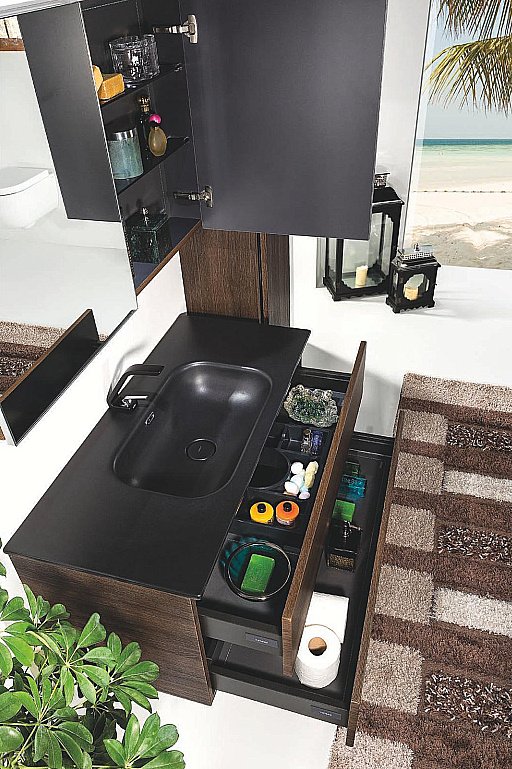 Зеркальный шкаф Armadi Art Vallessi дуб темный фактурный 100 купить в интернет-магазине сантехники Sanbest