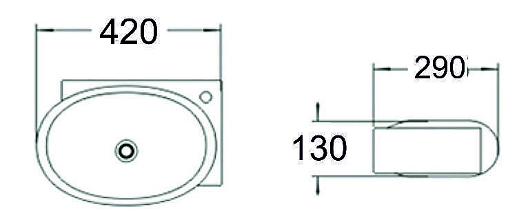 Раковина накладная SantiLine 42 SL-2022 белая купить в интернет-магазине Sanbest