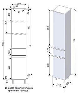 Колонна Style Line Атлантика Люкс PLUS 35 ясень перламутр для ванной в интернет-магазине сантехники Sanbest