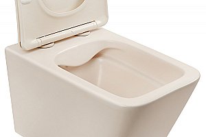 Унитаз подвесной Abber Rechteck AC1201MBE светло-бежевый матовый, безободковый, с крышкой микролифт купить в интернет-магазине Sanbest