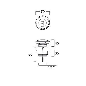 Донный клапан SIMAS PLCE bi купить в интернет-магазине сантехники Sanbest