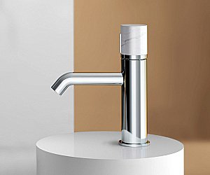 Смеситель для раковины Bronze de Luxe Focus 24601CM хром/мрамор купить в интернет-магазине сантехники Sanbest