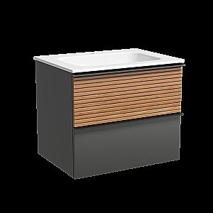 Тумба с раковиной Sancos DELTA DL60GR 60 дуб красный/графит для ванной в интернет-магазине Sanbest